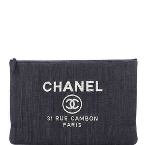 Chanel Deauville Pouch Denim Large #222594C11B